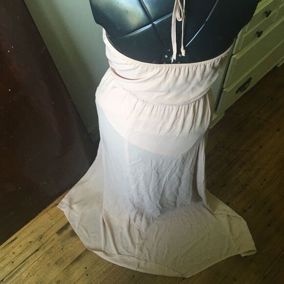 Show Me Your Mumu S blush powder pink  halter maxi cruise dress - Picture 3 of 4